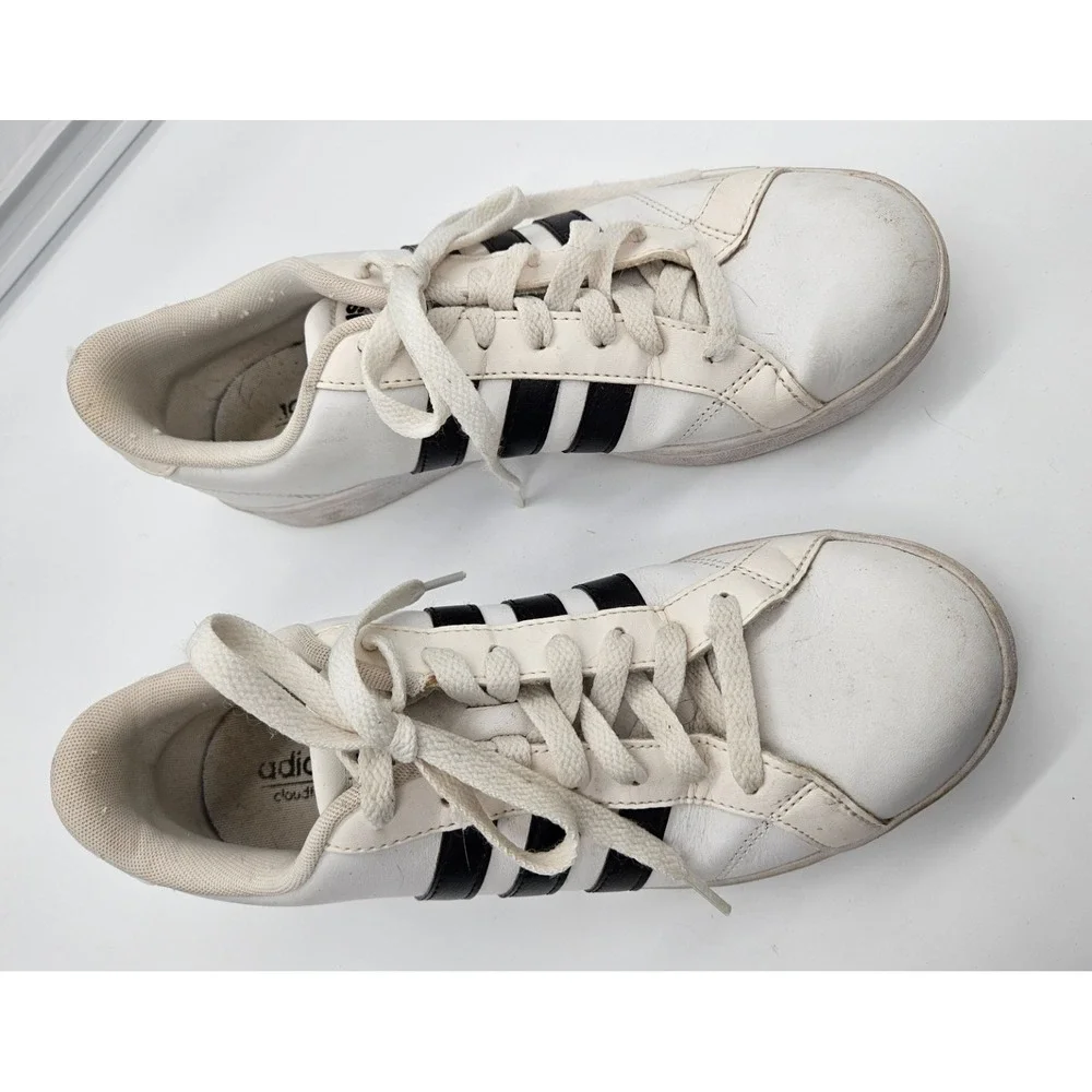Adidas Neo Cloudfoam Mens White Black‎ Low Top Sneakers Shoes Classic Stripe 9